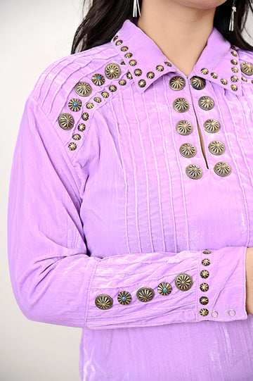 American Darling Velvet Women shirt dress Tunic Ladies girl Top